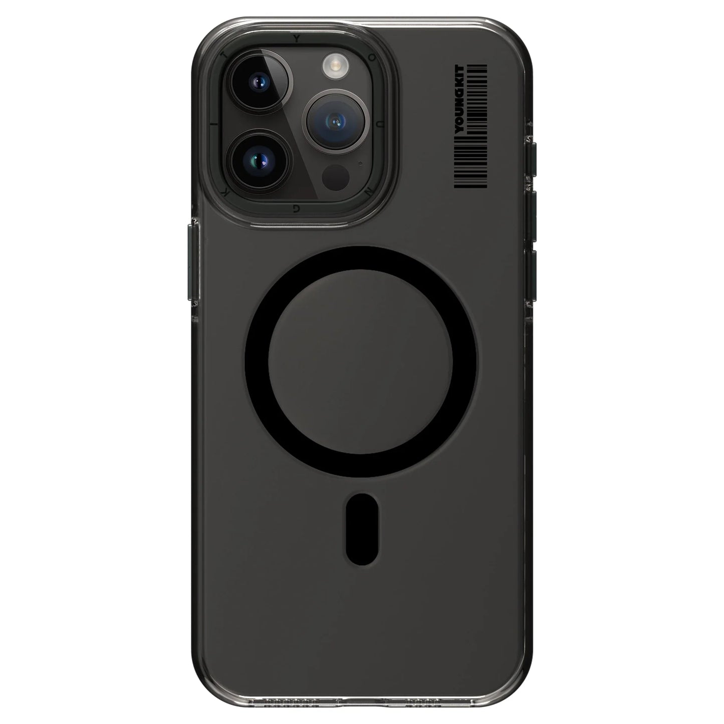 YOUNGKIT Transparent Crystal Shield - Non Yellowing Case for iPhone 16 Pro (Smoke Grey)