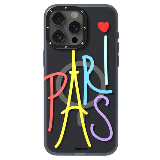 YOUNGKIT Paris Edition Love of Paris Case for iPhone 15 Pro Max (Black)