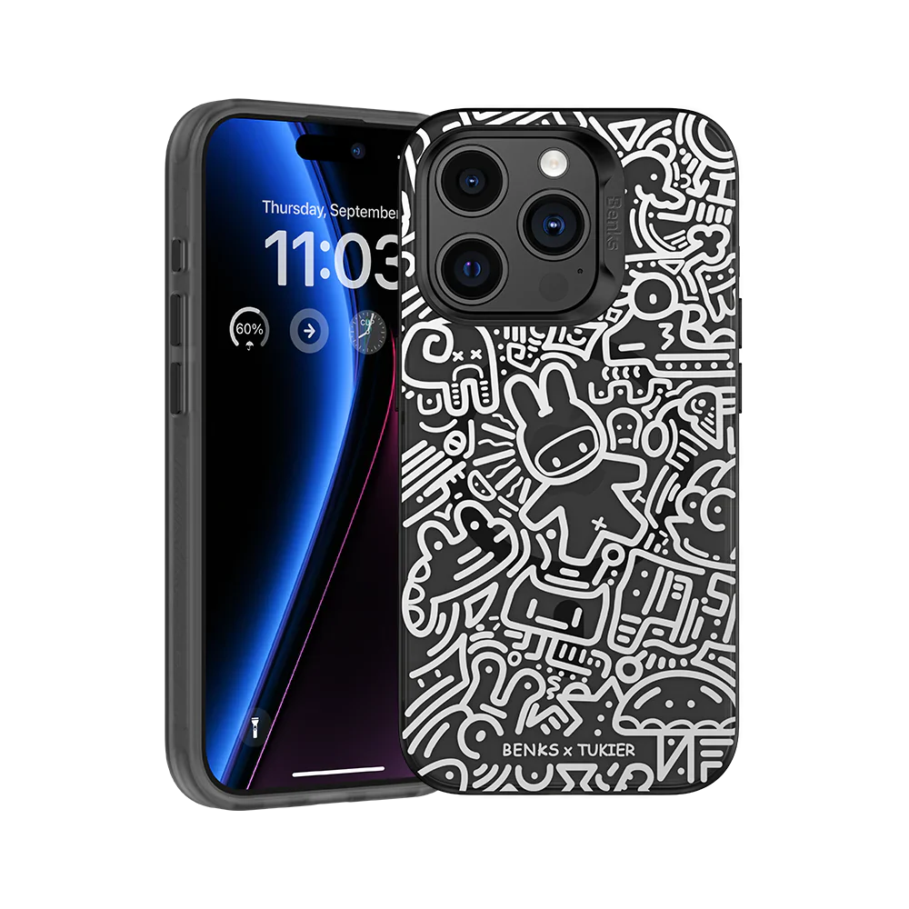 Benks TUKIER Black & White Designer Magsafe Case for iPhone 15 Pro Max