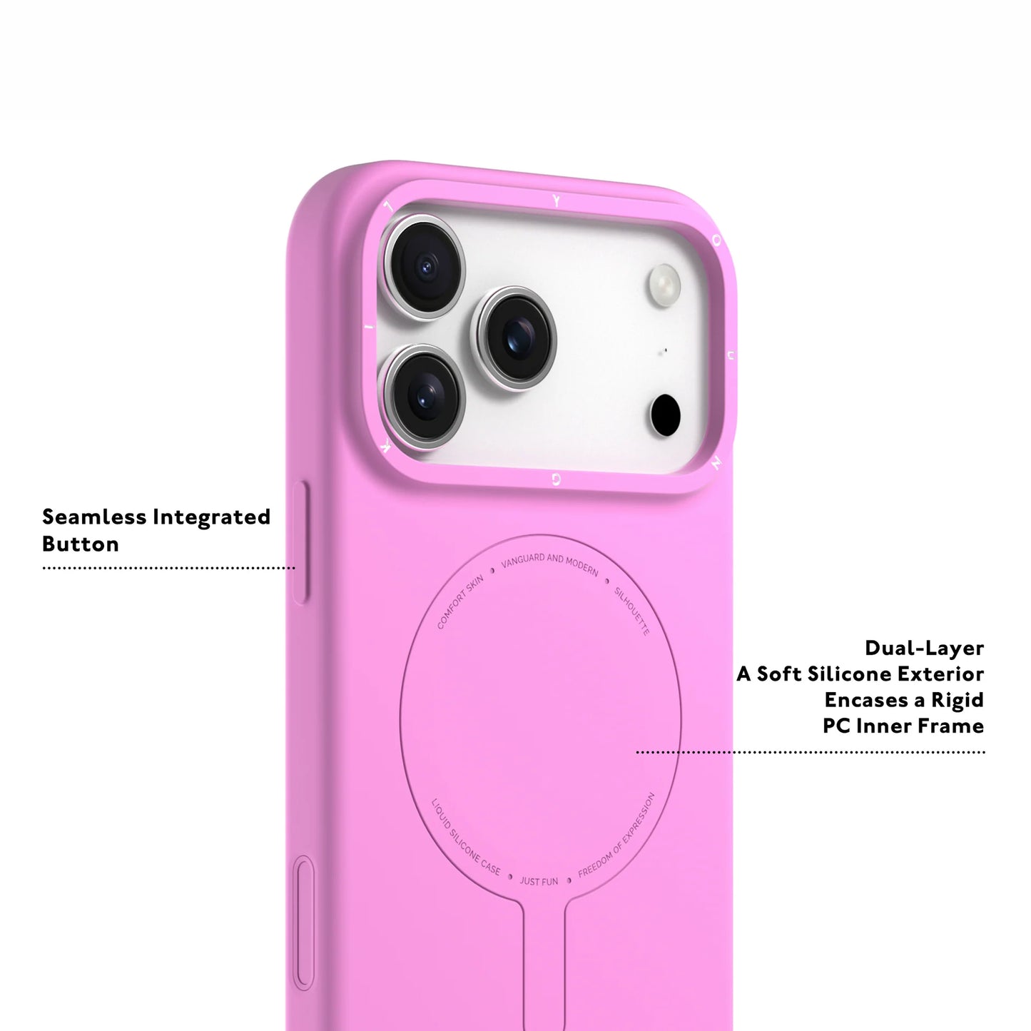 YOUNGKIT Morandi Silicon Case for iPhone 17 Pro (PINK)