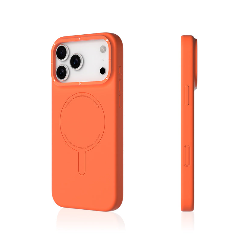 YOUNGKIT Morandi Silicon Case for iPhone 17 Pro Max  (ORANGE)