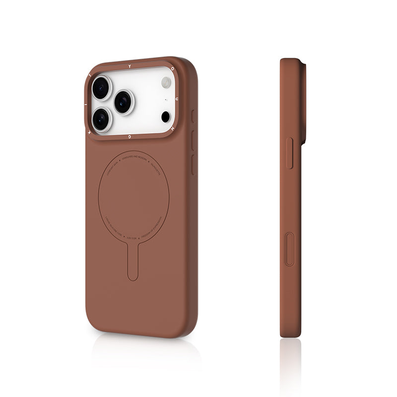 YOUNGKIT Morandi Silicon Case for iPhone 17 Pro Max (BROWN)