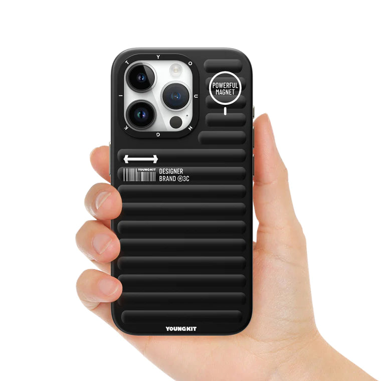 YOUNGKIT Luggage Series True Colour Case for iPhone 15 Pro (BLACK)