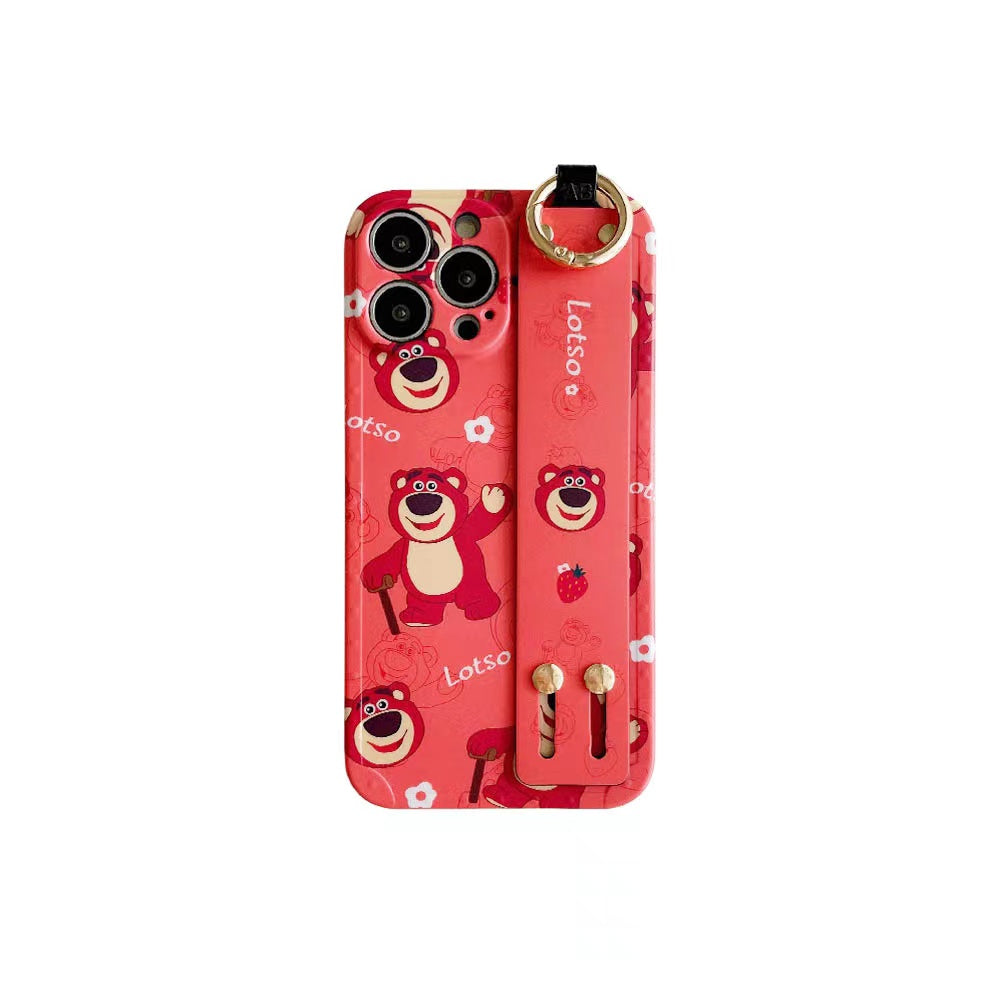 Cartoon Designer Silicon Strap Holder Case for iPhone 14 Pro