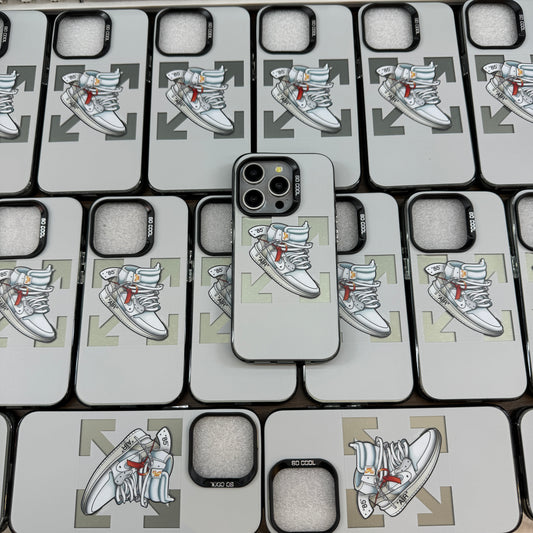 Nike Jordan Designer Silicon Case for iPhone 14 Pro Max (White)