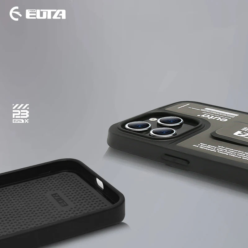 EUTA Sports Leather Radium Colour Changing Case with Stand for iPhone 16 Pro Max (Grey)