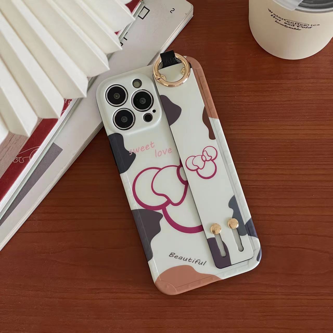 Cartoon Designer Silicon Strap Holder Case for iPhone 14 Pro