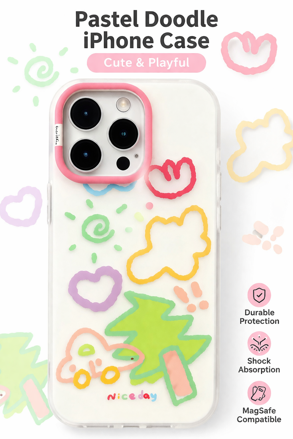 Cartoon Designer Matte Finish Case for iPhone 15 Pro