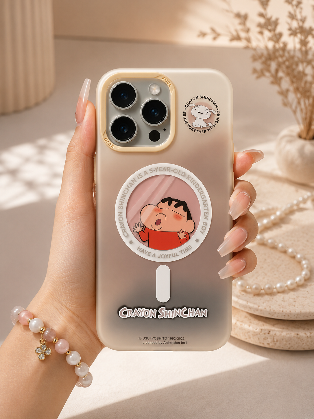 Rock Matte Finish Series Case For iPhone15 Pro Max (Shinchan Kishinmag)
