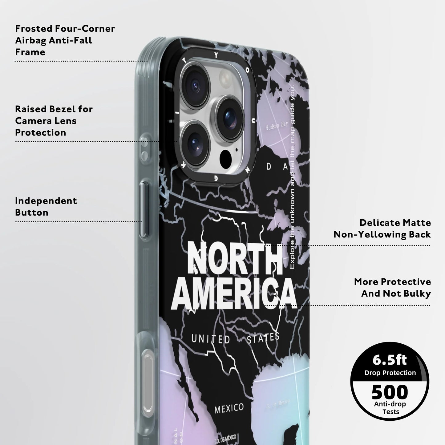 Youngkit International Series NORTH AMERICA Designer Matte Finish Case for iPhone 16 Pro
