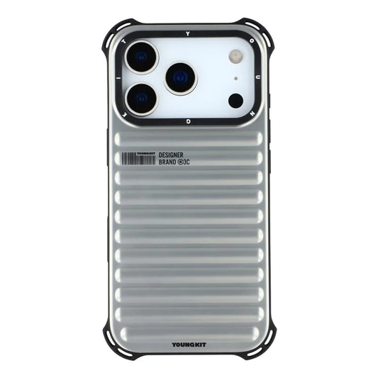 YOUNGKIT Suitcase Textured Luggage Series Magsafe Case for iPhone 17 Pro (Silver)