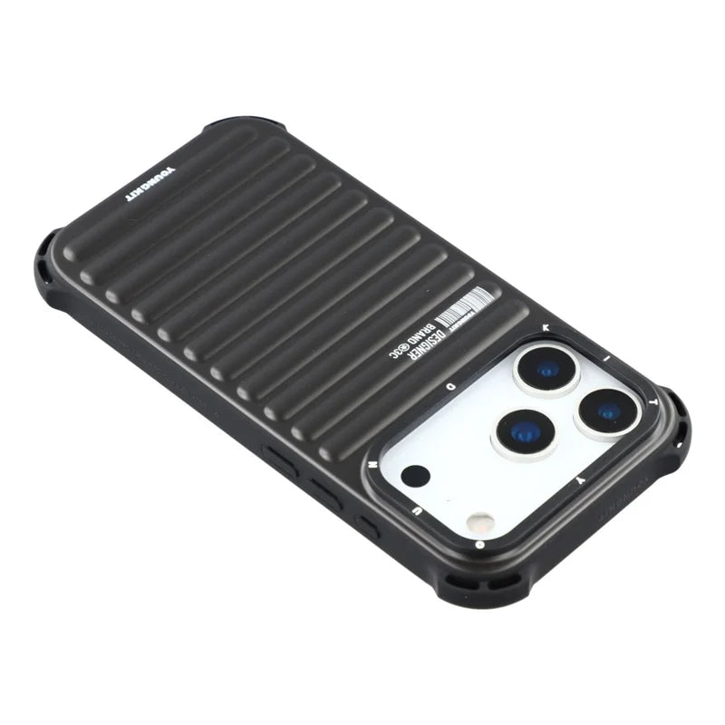 YOUNGKIT Suitcase Textured Luggage Series Magsafe Case for iPhone 17 Pro Max (Black)