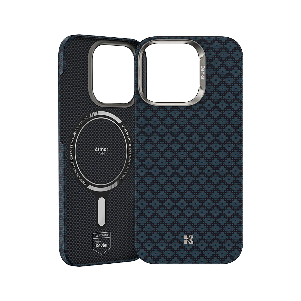 BENKS ArmorGrid ArmorAir Case Built with Kevlar® for iPhone 16 Pro Max (BLUE)