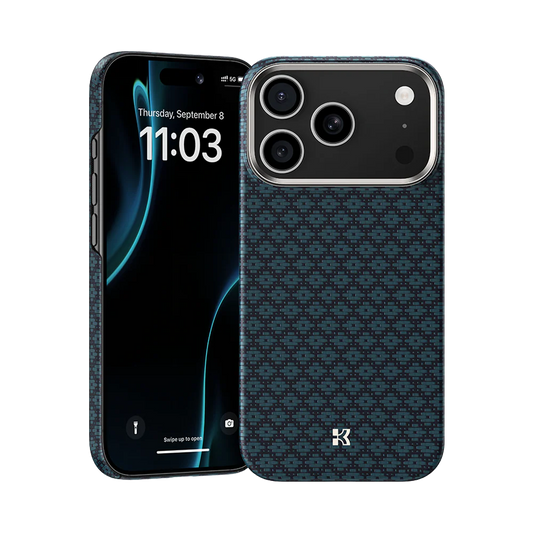 ArmorGrid ArmorAir Case built with Kevlar® Carbon Fibre for iPhone 17 Pro (Blue)