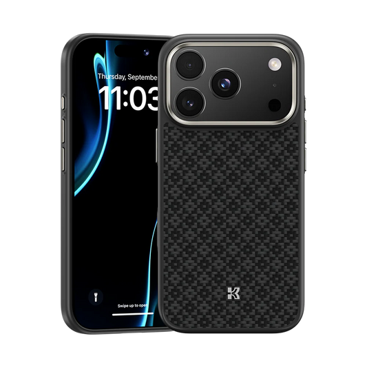 BENKS ArmorGrid ArmorPro Case built with Kevlar® Carbon Fibre for iPhone 17 Pro (BLACK)