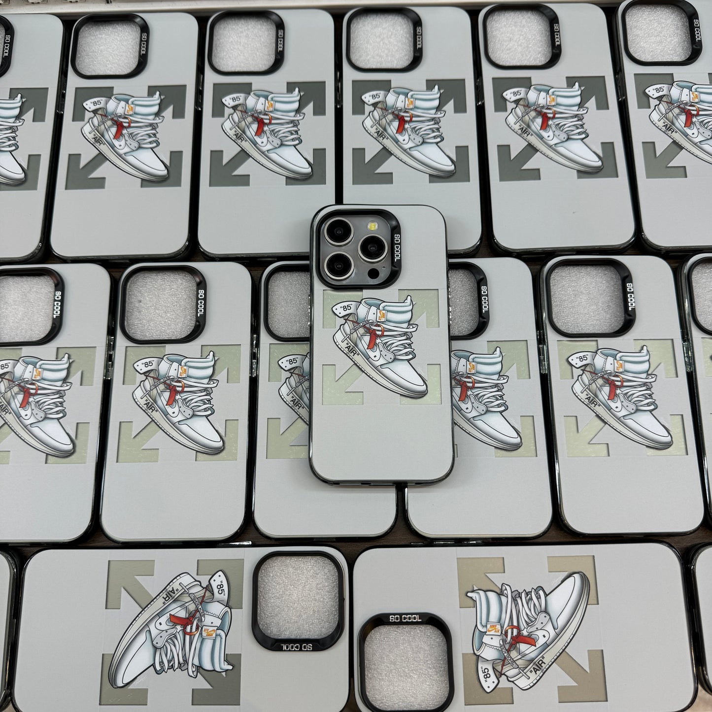 Nike Jordan Designer Silicon Case for iPhone 15 Plus (White)