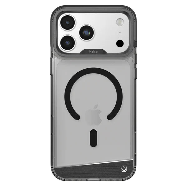 KAJSA Trans-Shield Magsafe Compatible - Aluminium Back Case for iPhone 17 Pro (Smoke Grey)