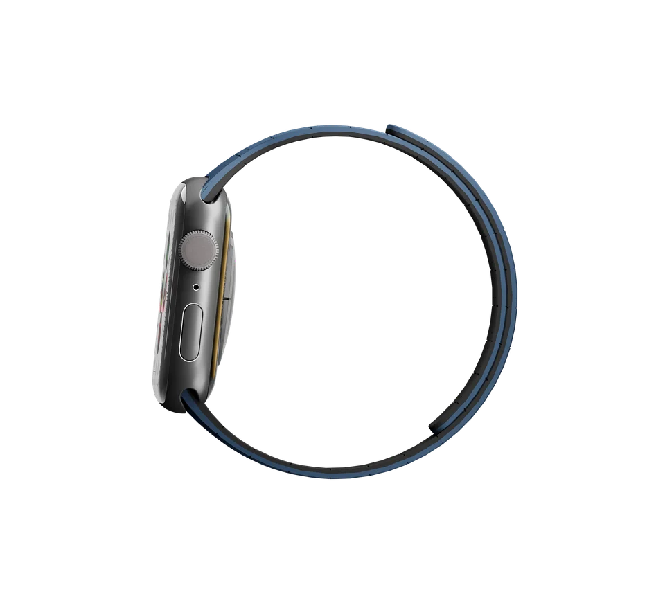 Silicon Magnetic Strap for Apple Watch 42/44/45 & 49mm (Ultra & Ultra 2) (Blue/Black)