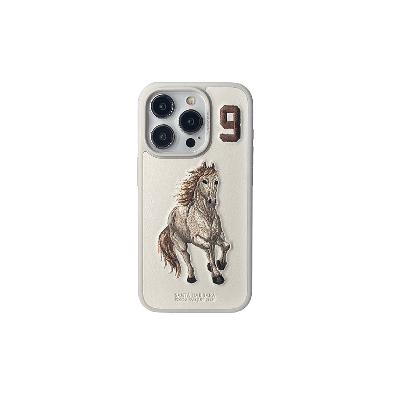 Santa Barbara Polo Borris Series Cover for iPhone 15 Pro Max (White)