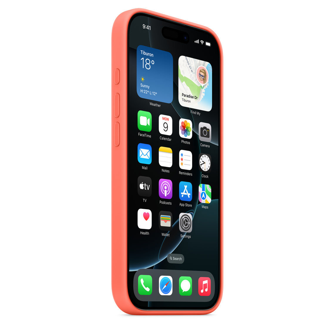 Logo Silicon Case for iPhone 16 Pro Max (Tangerine)