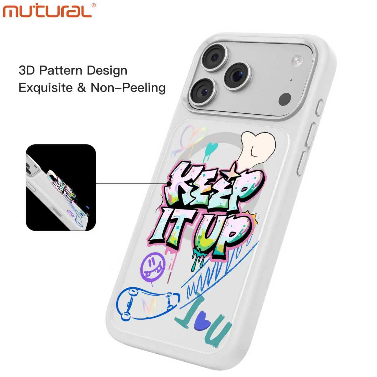 3D Silicon Designer iPhone Case for iPhone 17 Pro (White)