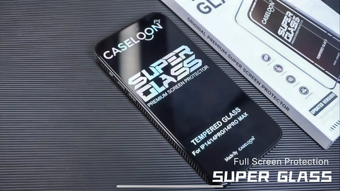 CASELOON Premium Clear Tempered Glass for iPhone 15 Pro Max