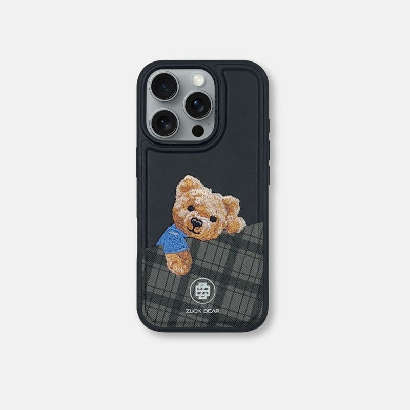 ZUCK BEAR Darren Series PU Leather Magsafe Case for iPhone 16 Pro Max (Black)