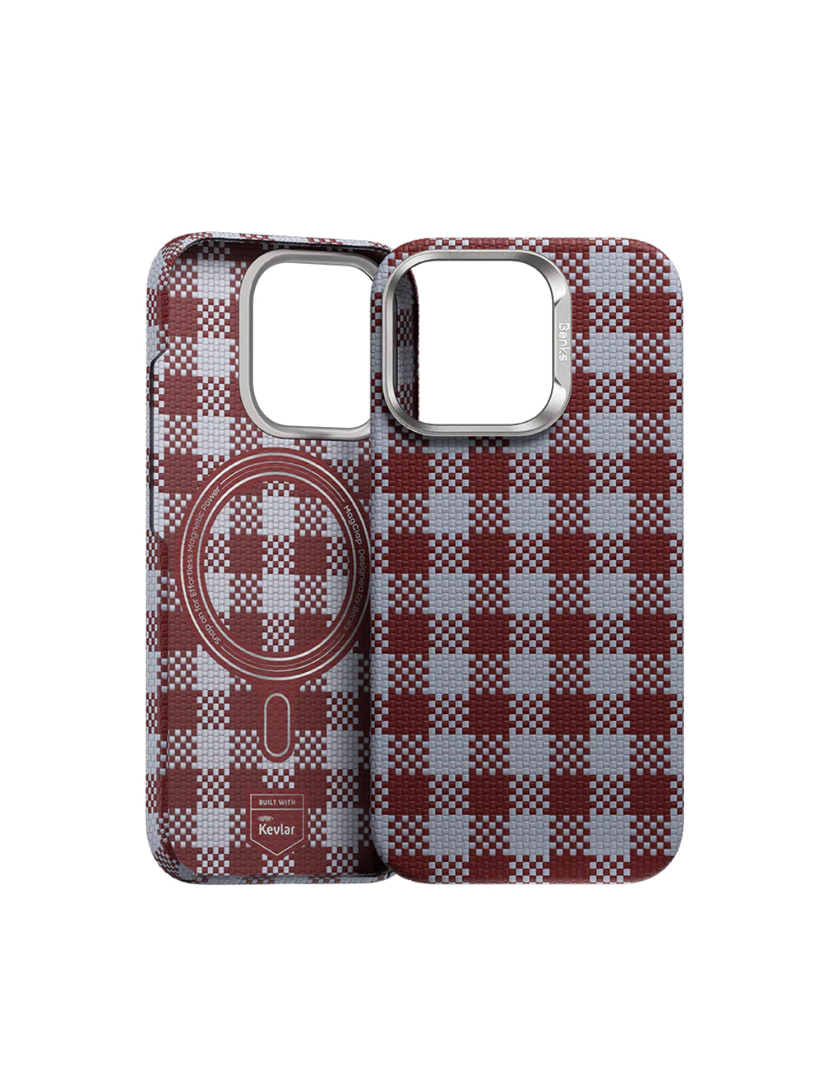 BENKS ArmorVichy Case Aramid Carbon Fibre Built with Kevlar® for iPhone 16 Pro Max (RED)