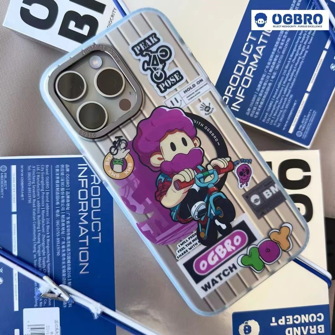 OGBRO Creative Art Design YOY Magnetic Drop Protection Case with Aluminum Lens Frame Protection for iPhone 15 Pro (Artist)