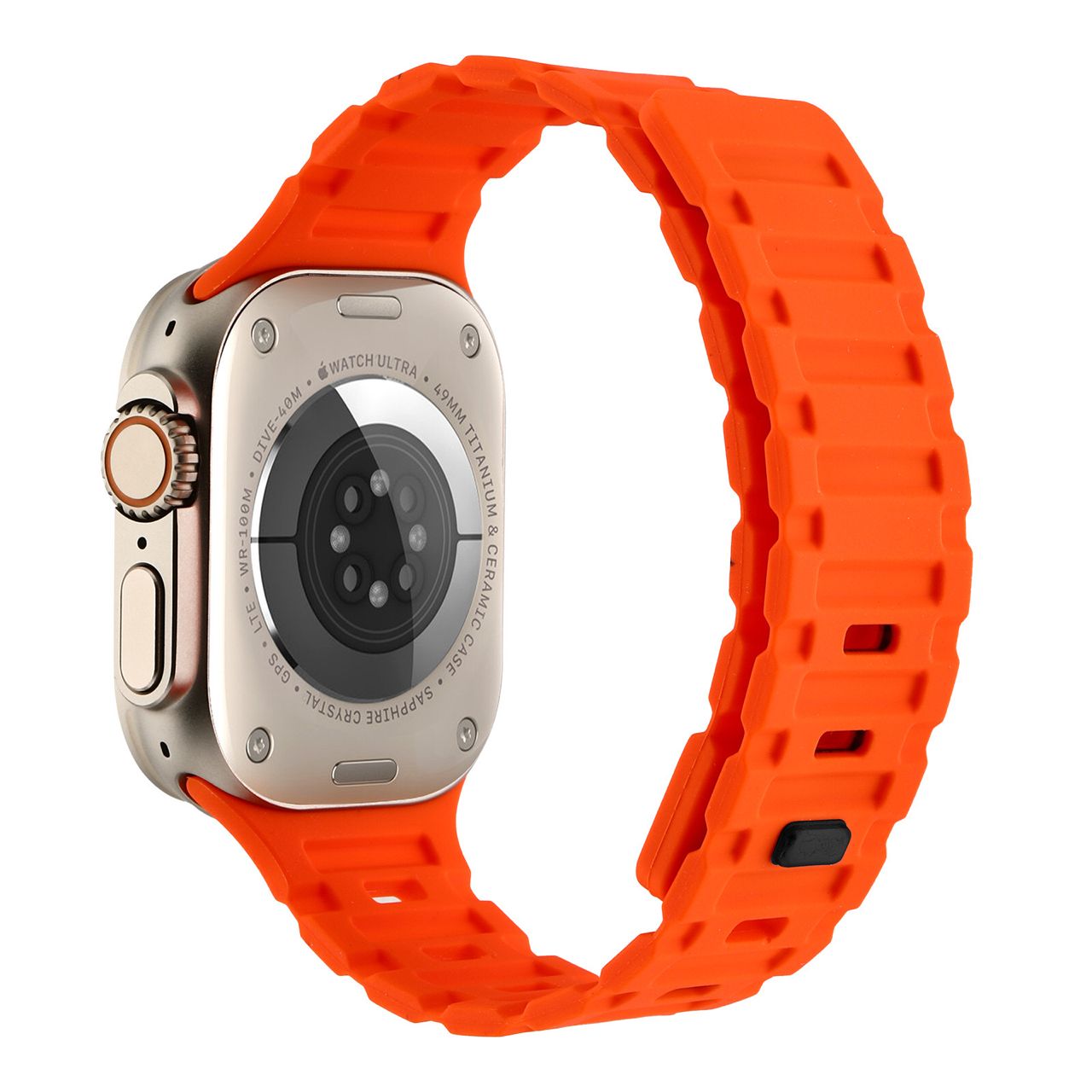 Magnetic Silicon Watch Band for iWatch 42/44/45 & 49 mm (Orange)