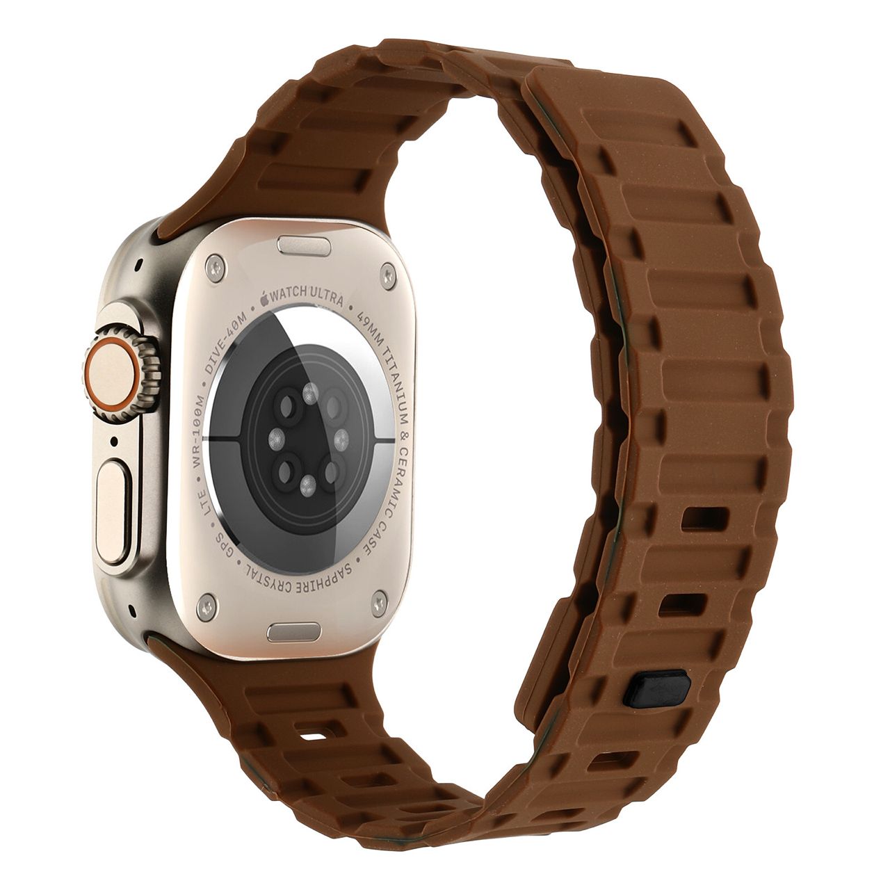 Magnetic Silicon Watch Band for iWatch 42/44/45 & 49 mm (Brown)