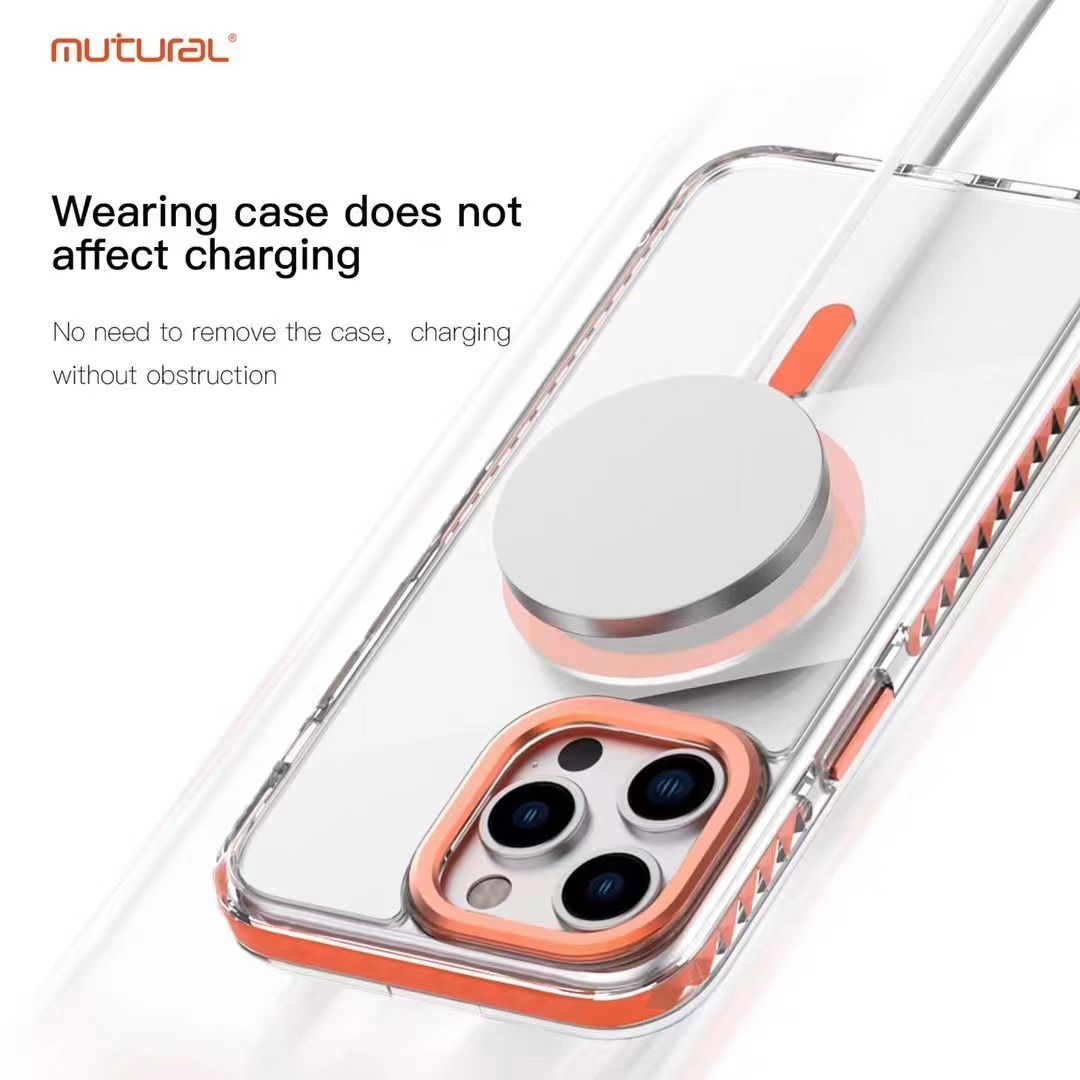 Ultra Hybrid Armour Case with Full Drop Protection Magsafe Compatible Case for iPhone 15 Pro (Orange)