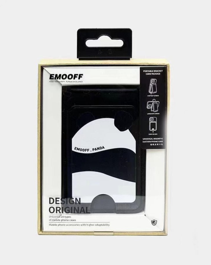 EMO OFF Big Panda Design Leather Magsafe Wallet