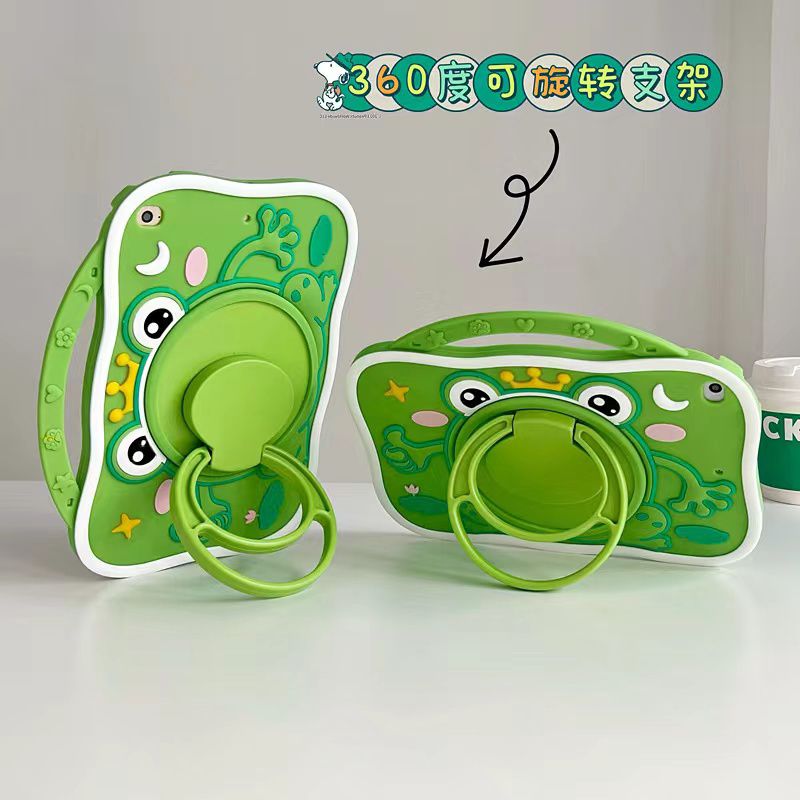 Cartoon Silicone Child Protective Cover for iPad 10.9 (Air 4, Air 5) with Adjustable Stand Cover, Cute Cartoon Design Shockproof Silicone Case