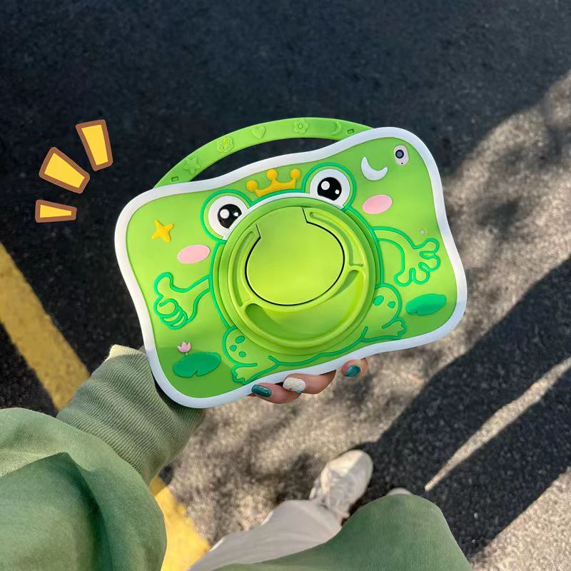 Cartoon Silicone Child Protective Cover for iPad 10.9 (Air 4, Air 5) with Adjustable Stand Cover, Cute Cartoon Design Shockproof Silicone Case
