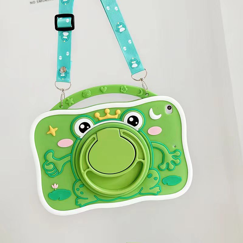 Cartoon Silicone Child Protective Cover for iPad 10.2 with Adjustable Stand Cover, Cute Cartoon Design Shockproof Silicone Case