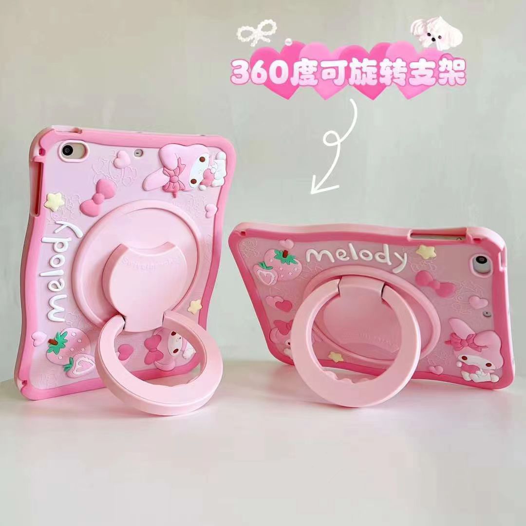 Cartoon Silicone Child Protective Cover for iPad 10.9 (Air 4, Air 5) with Adjustable Stand Cover, Cute Cartoon Design Shockproof Silicone Case