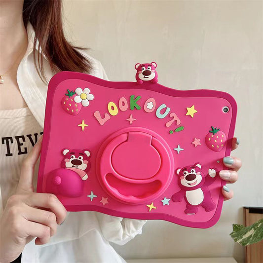 Cartoon Silicone Child Protective Cover for iPad 10.9 (10th Gen) with Adjustable Stand Cover, Cute Cartoon Design Shockproof Silicone Case