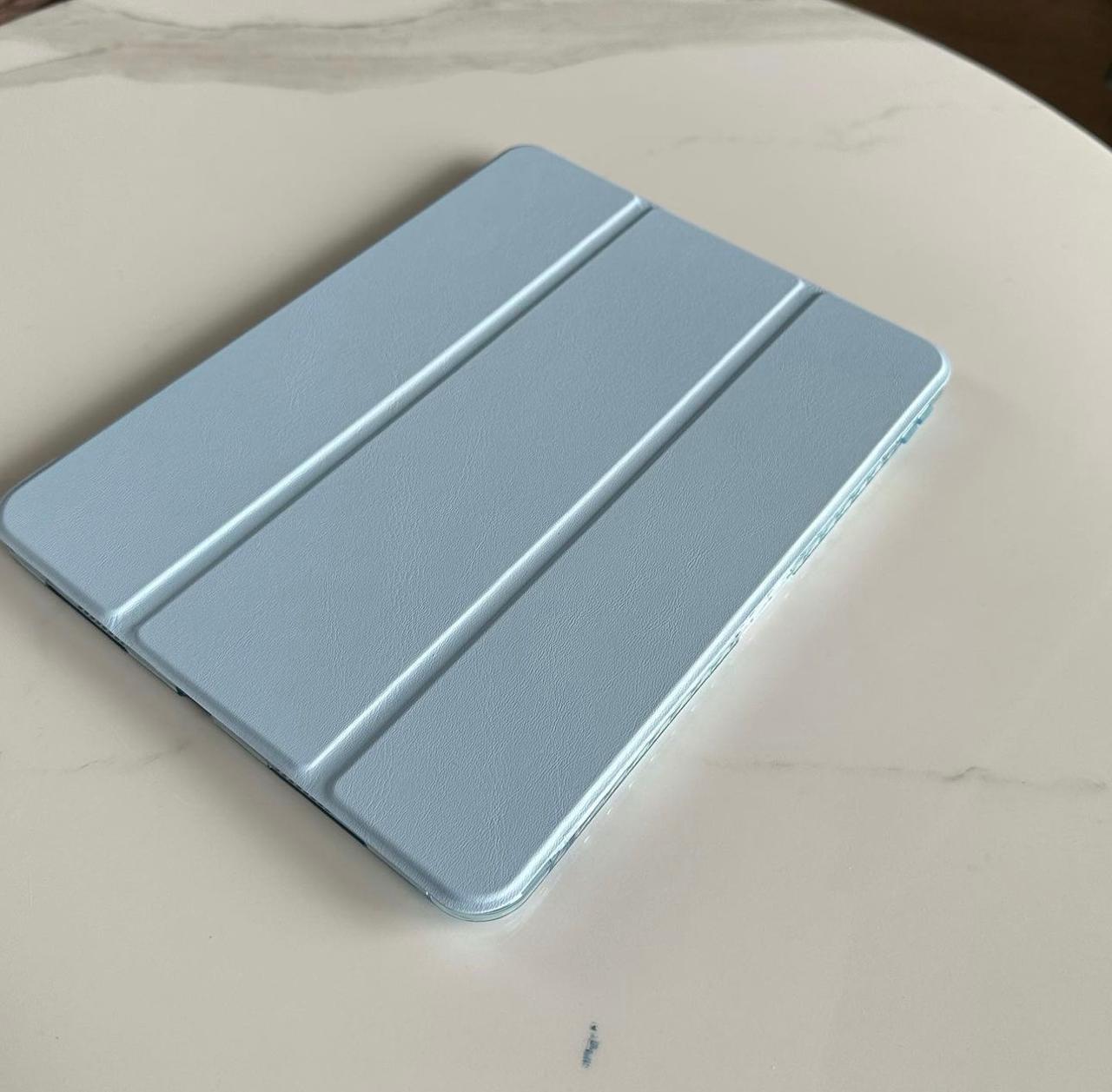 Light Blue PU Leather Finish Foldable Flip Case for iPad 10.2