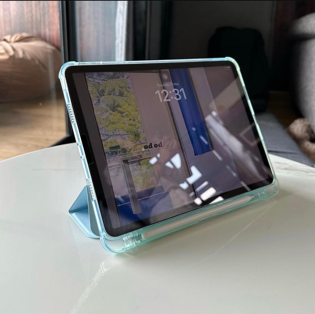 Light Blue PU Leather Finish Foldable Flip Case for iPad 10.2