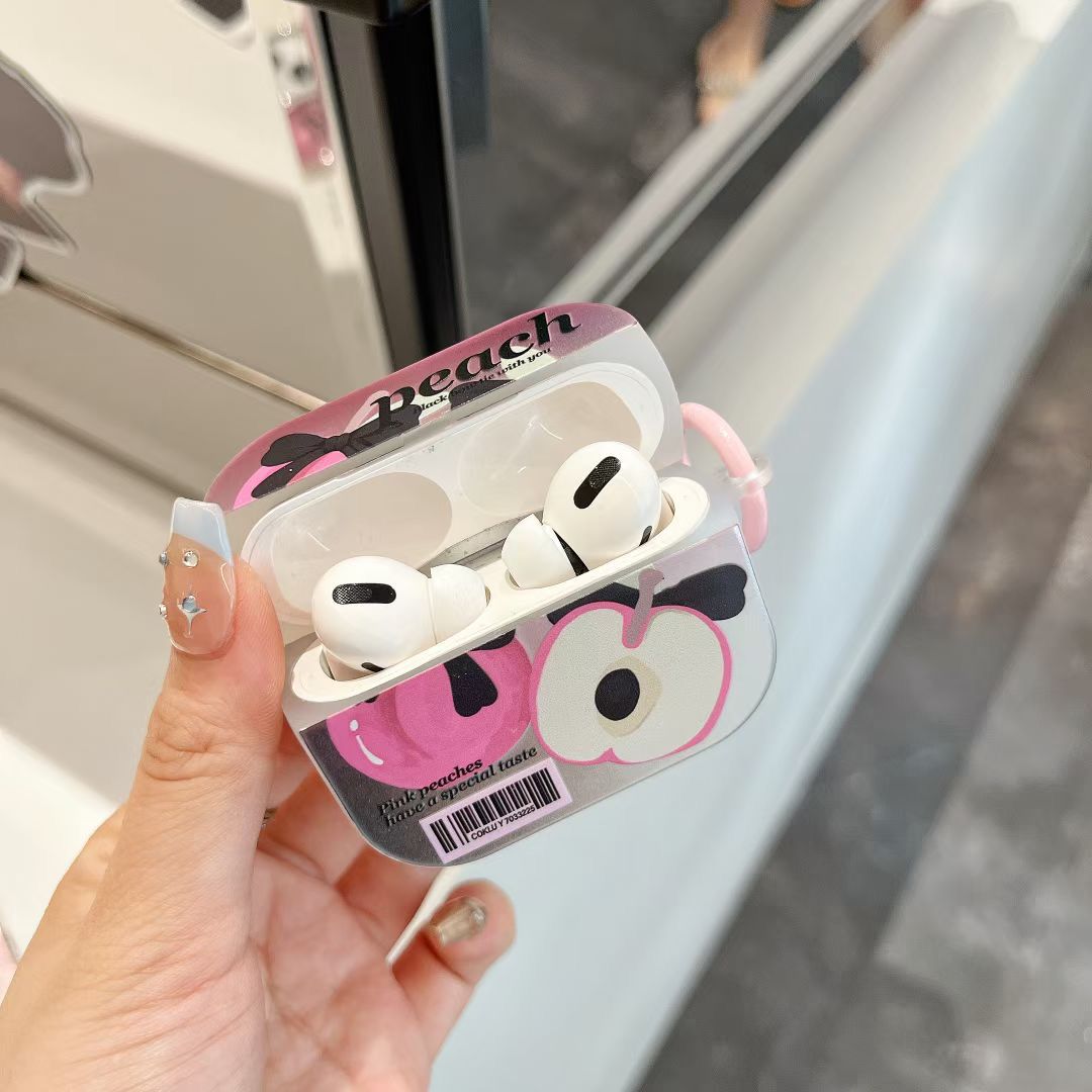 Peach Silver Chrome Designer Silicon Case for Airpods Pro & Pro 2