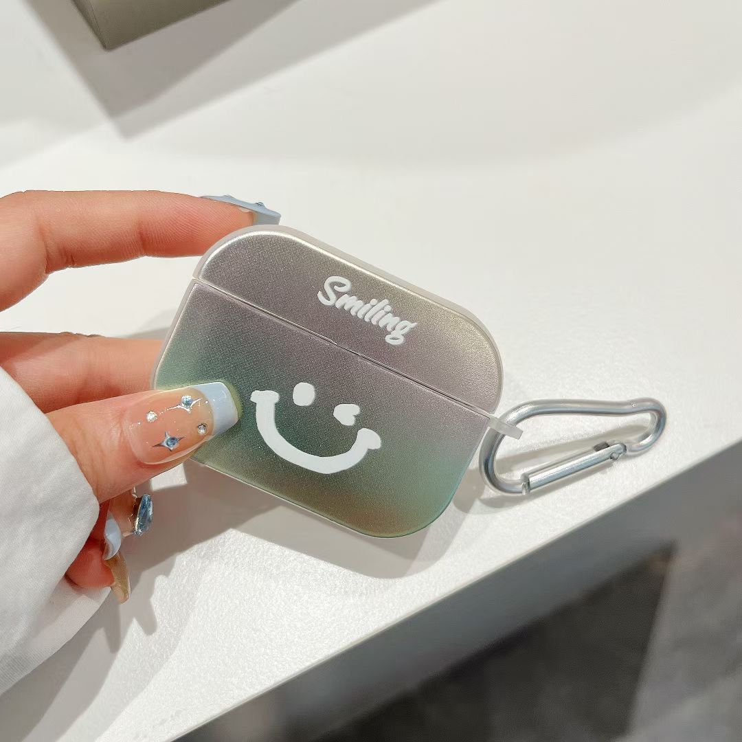 Smiling  Silver Chrome Designer Silicon Case for Airpods Pro/Pro 2