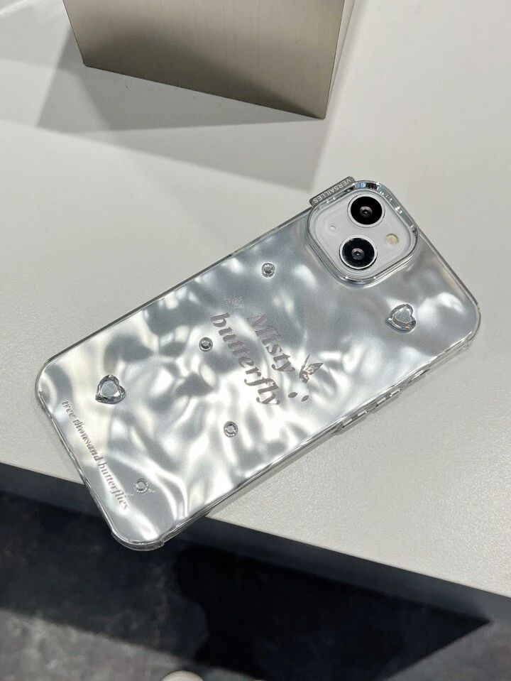 Misty Butterfly Chrome Designer Silicon Case for iPhone 15 Plus