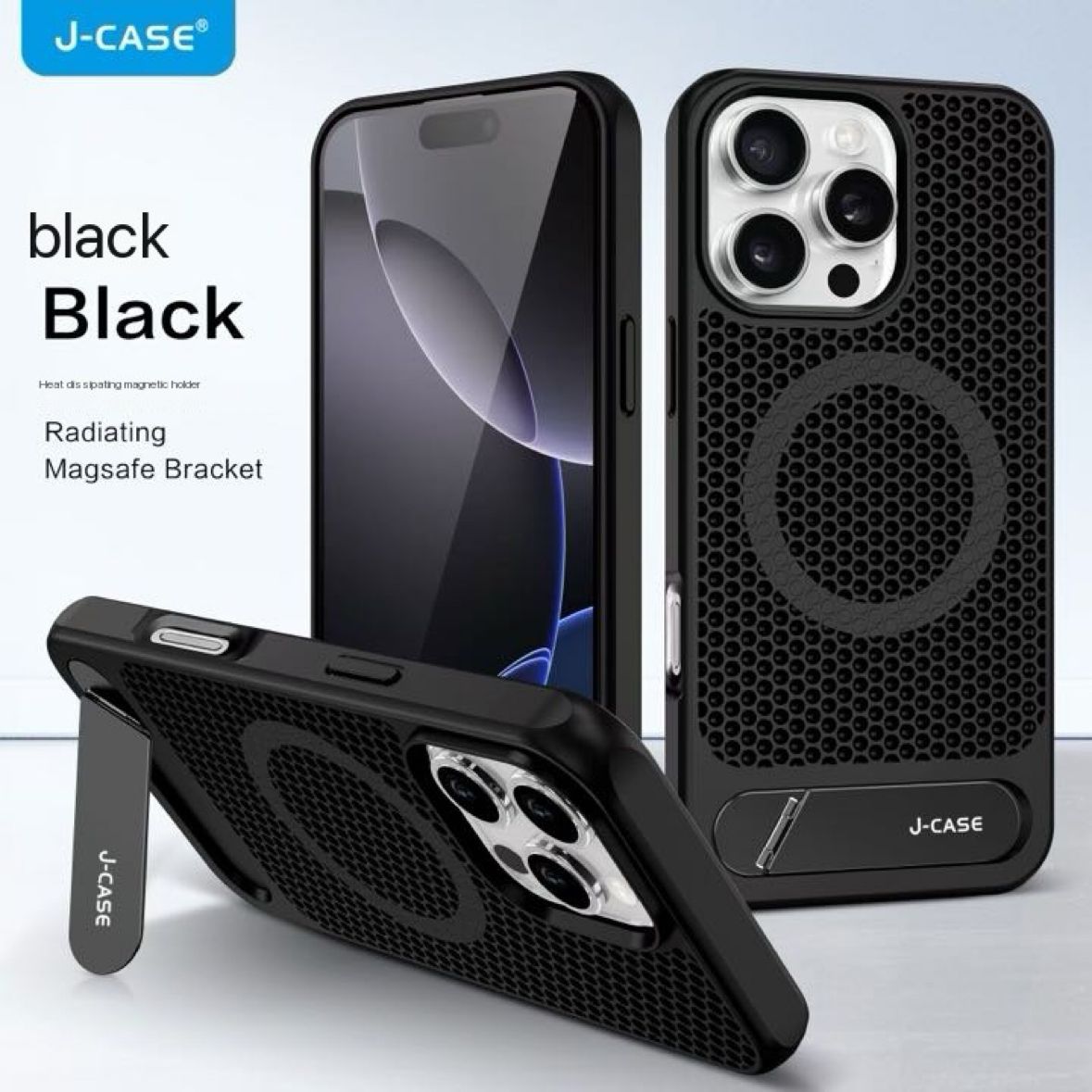 J Case Magsafe Stand Case for iPhone 16 Pro Max (Black)