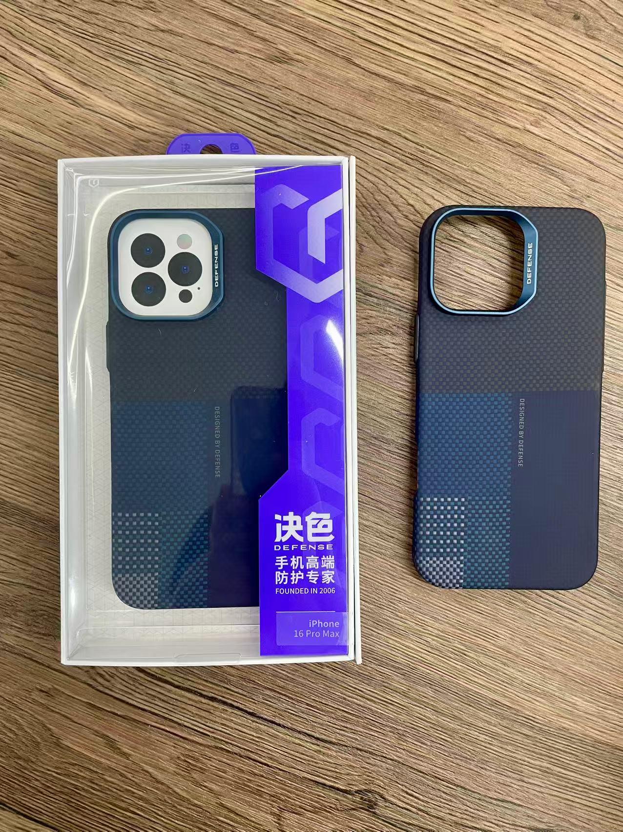 RAPTIC STRONG - DEFENSE - Aramid Fiber Skin MagSafe Compatible Case for iPhone 16 Pro Max - (Blue)