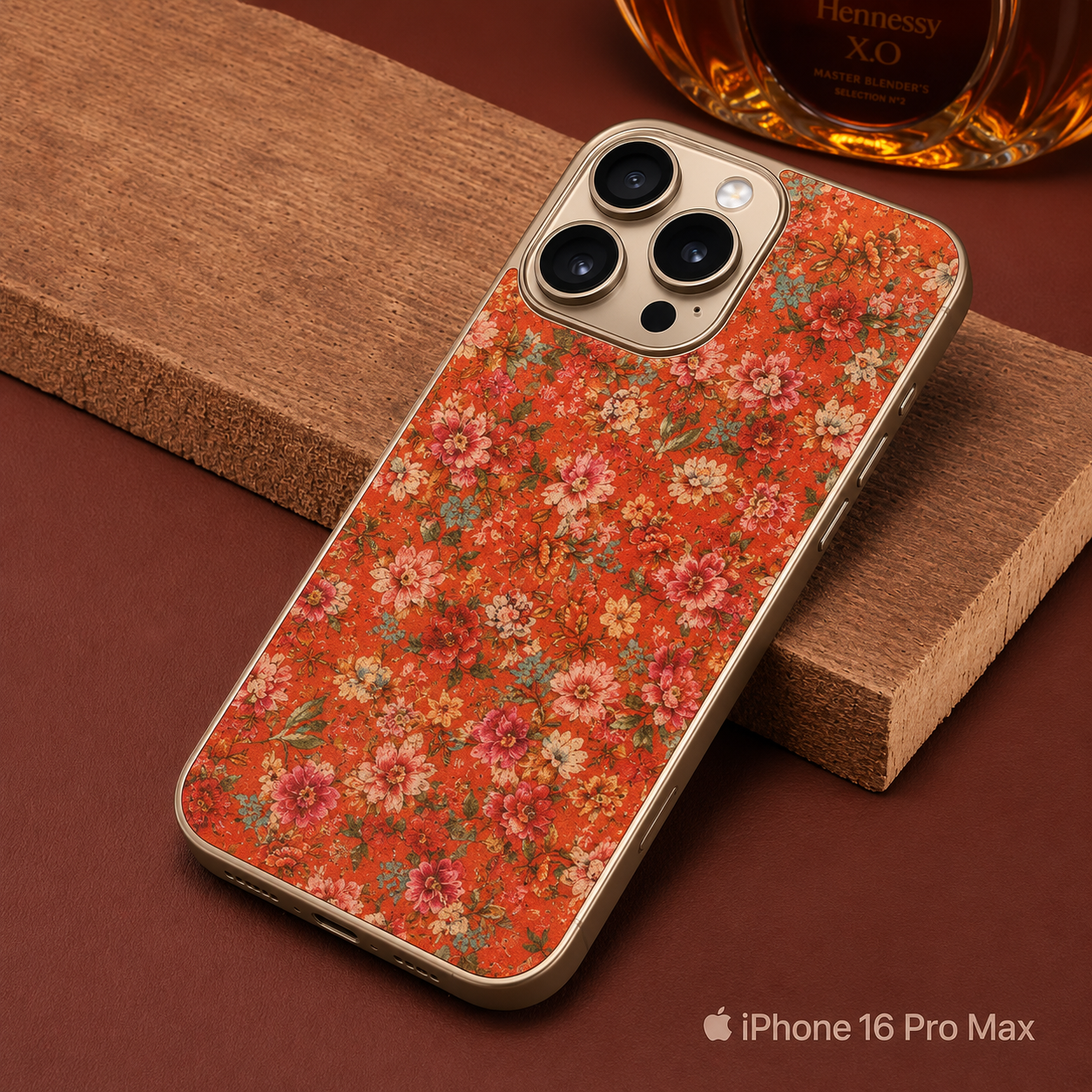 Floral Designer MagSafe Case for IPhone 16 Pro Max (Orange)