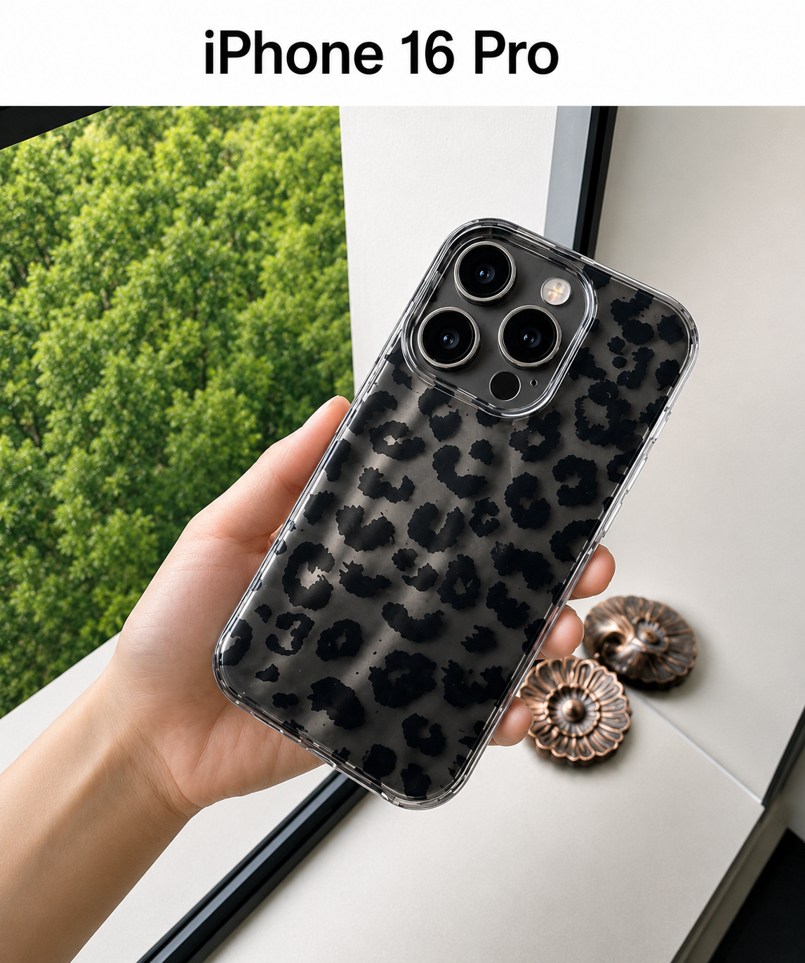 Leopard Pattern Case For iPhone16 Pro(Black)