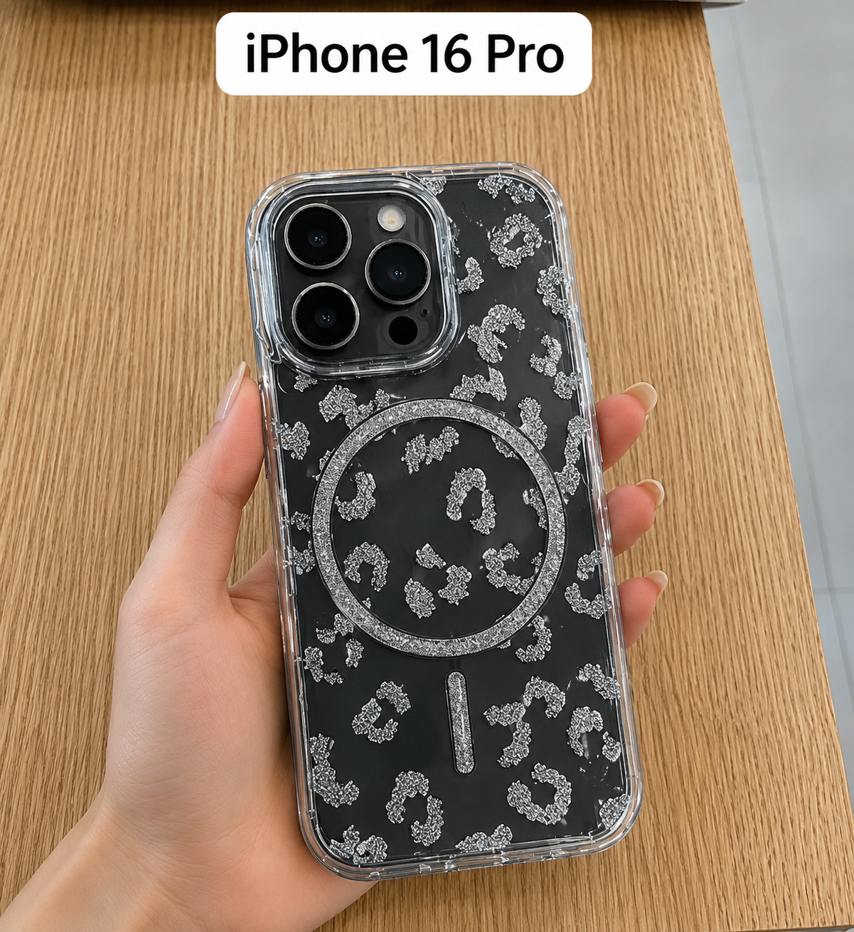 Leopard Pattern MagSafe Case For iPhone16 Pro (Transparent)