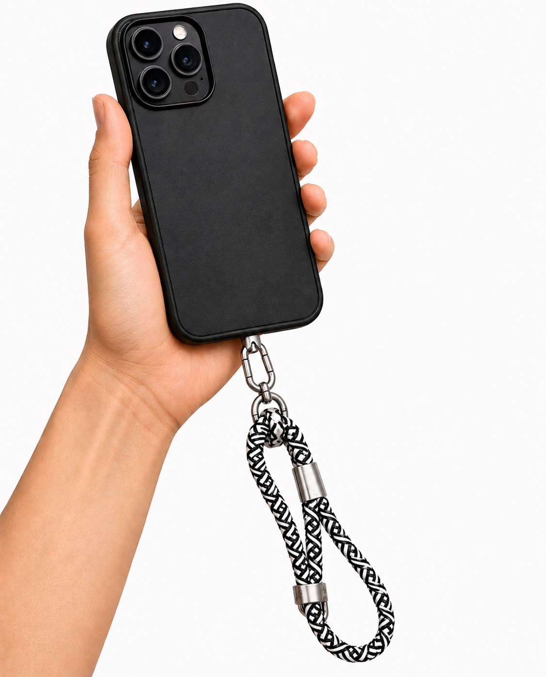 Plain Wrist Lanyards (Black/White)