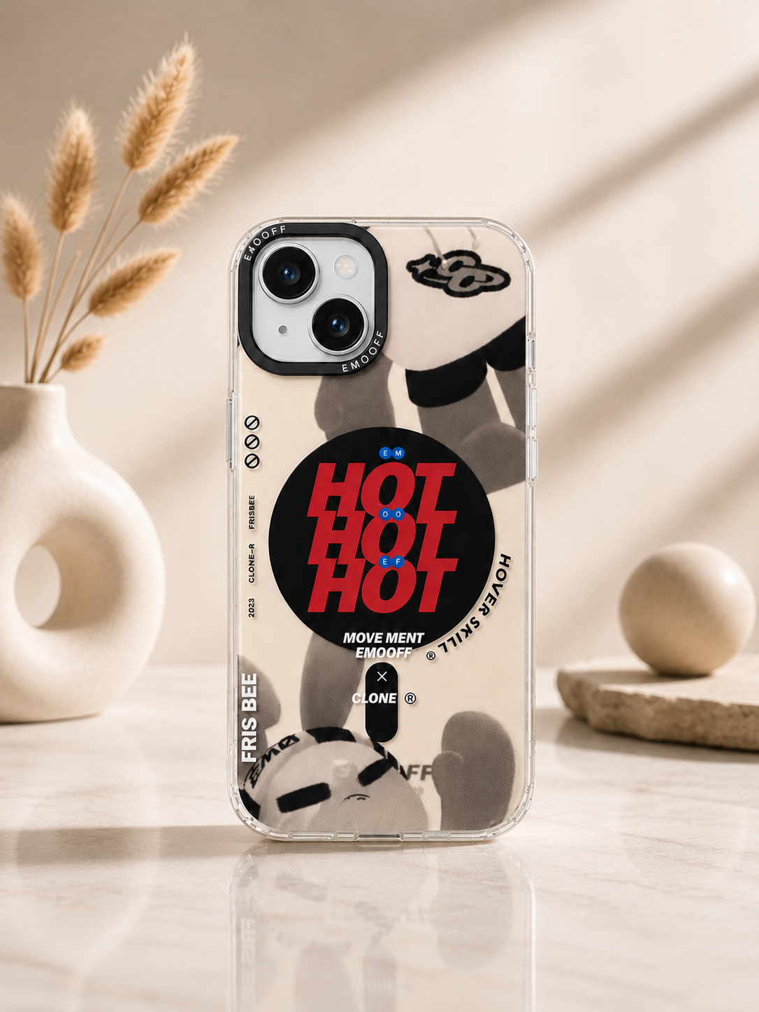 EMO OFF HOT Designer Case For iPhone 15(Light Brown)